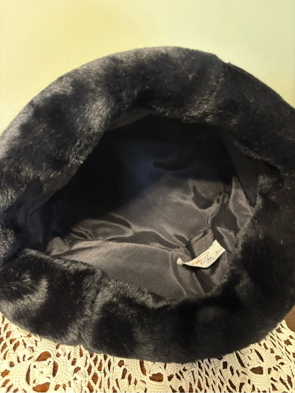 Women's Black Faux Fur Bucket Hat - Luxe Plush Winter Accessory
